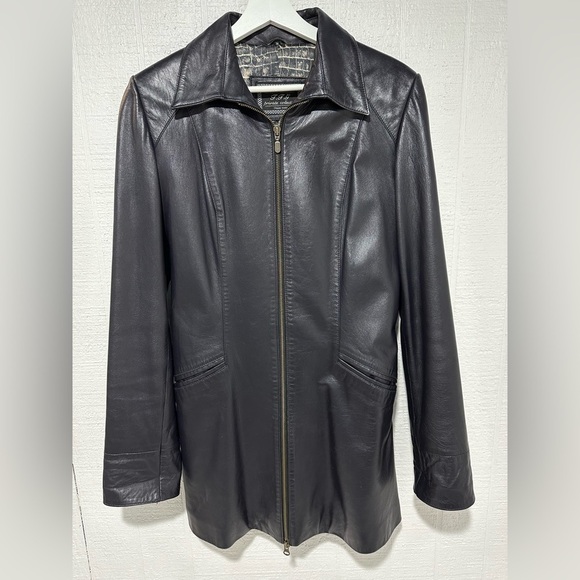 J.J.G private collection genuine leather coat jacket size S - Picture 1 of 14